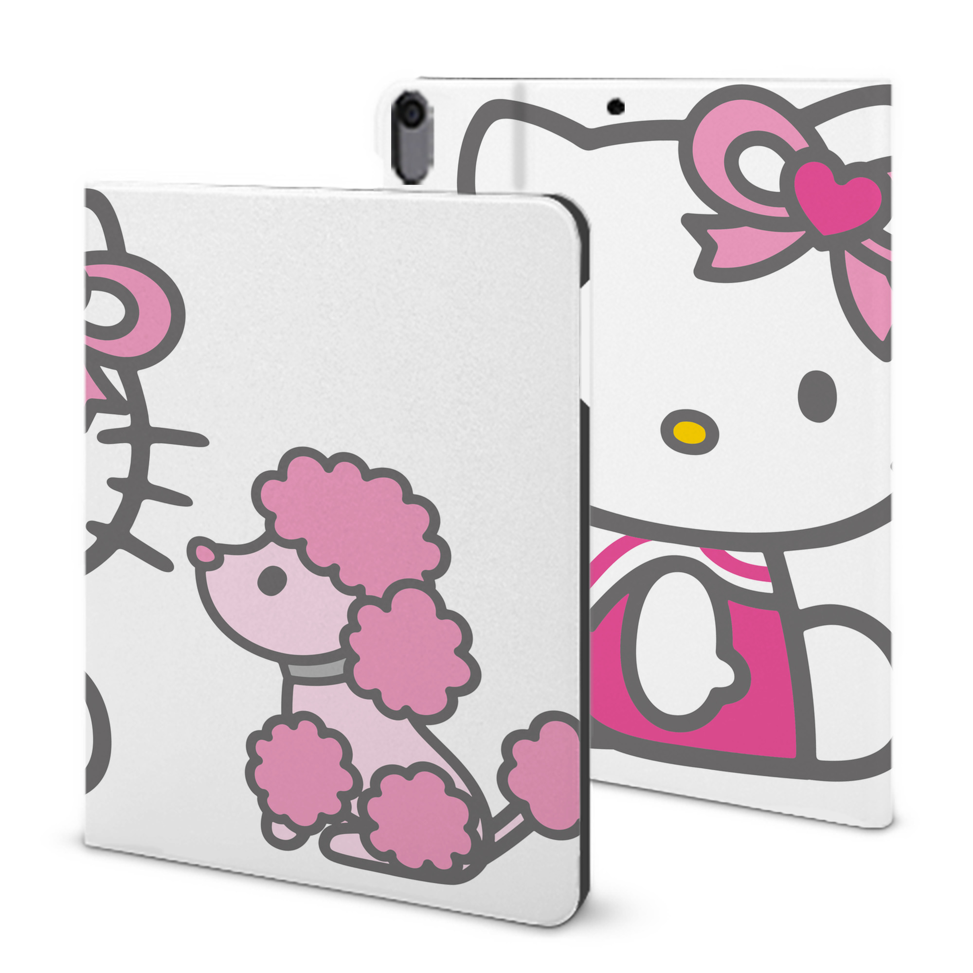 （画像用） Hello Kitty ハローキティ IPad ケース ブック型 PUレザー TPU 耐衝撃 軽量 薄型 ペン収納なし 全面保護 IPad 各モデル対応